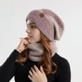 thumbnail image 1 of $15 & under Aueoeo Winter Fleece Lined Hat Neck Warmer Scarf For Men Women Knit Beanie and Scarves Two Piece Set Pink, 1 of 7