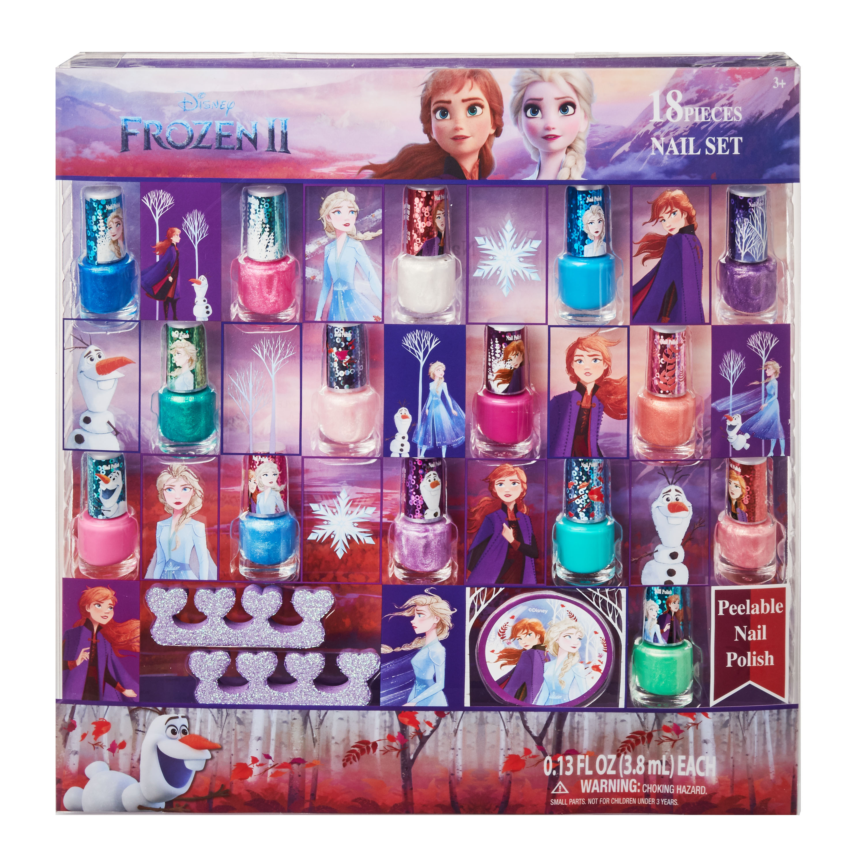 ($15 value) Disney Frozen II Nail Polish Gift Set Sparkle, Peel-Off, 18 pc - image 1 of 10