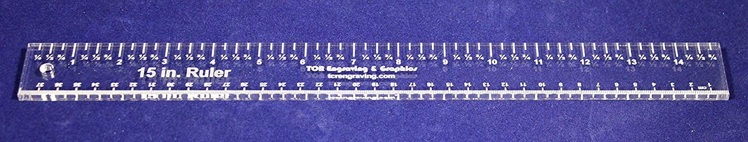 15" x 1.5" Ruler - 1/4" Clear Acrylic - Quilting/Sewing/Embroidery - Template
