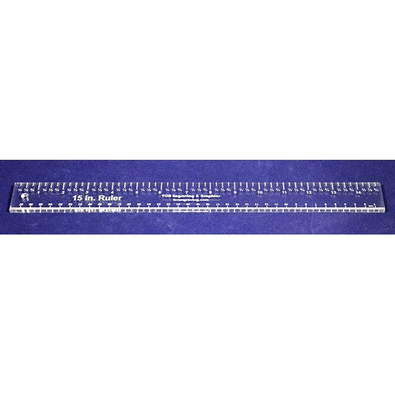 15" x 1.5" Ruler - 1/4" Clear Acrylic - Quilting/Sewing/Embroidery - Template