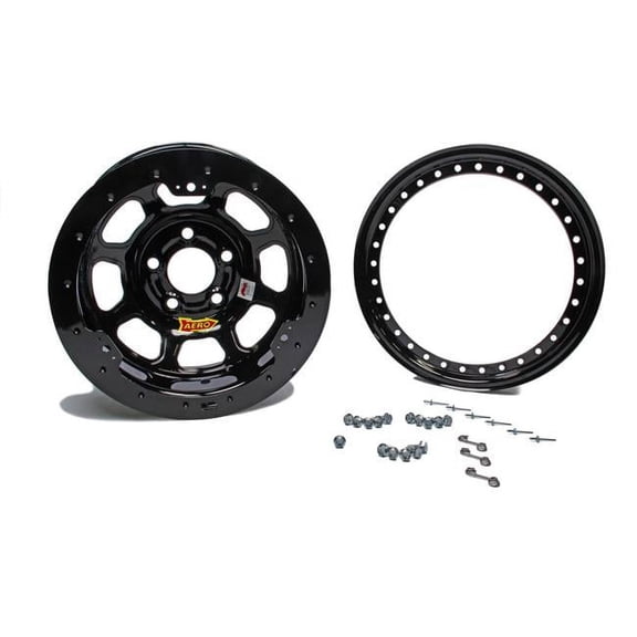 15 x 10 in. 3 in. Bolt Pattern 5.00 in. Back Space Black Beadlock Wheel