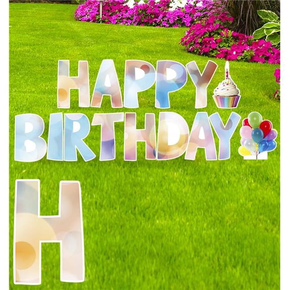 15 x 10 in. Happy Birthday Color Circles Yard Sign