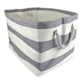 thumbnail image 1 of 15 x 10 x 12 in. Stripe Paper Rectangle Storage Bin, Grey - Medium, 1 of 1