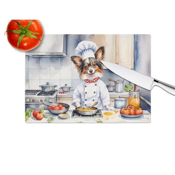 15 x 12 in. Papillon The Chef Glass Cutting Board