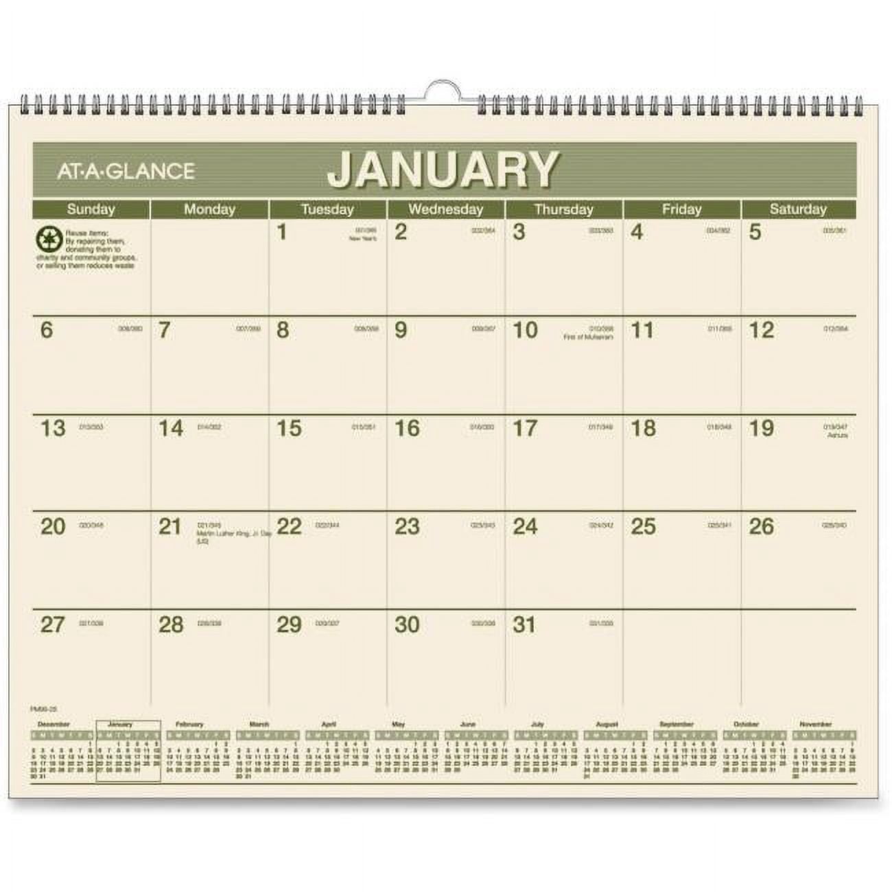 15 x 12 in. Recycled Wall Calendars