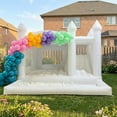 thumbnail image 1 of 15' x 13' Oxford White Bounce House with Ball Pit & Slide & Air Blower Large Size Bounce House for Kids Birthday Party/Events, 1 of 8