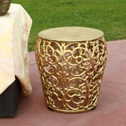 15 x 13 x 13 in. Leaf & Lattice Pattern Garden Stool
