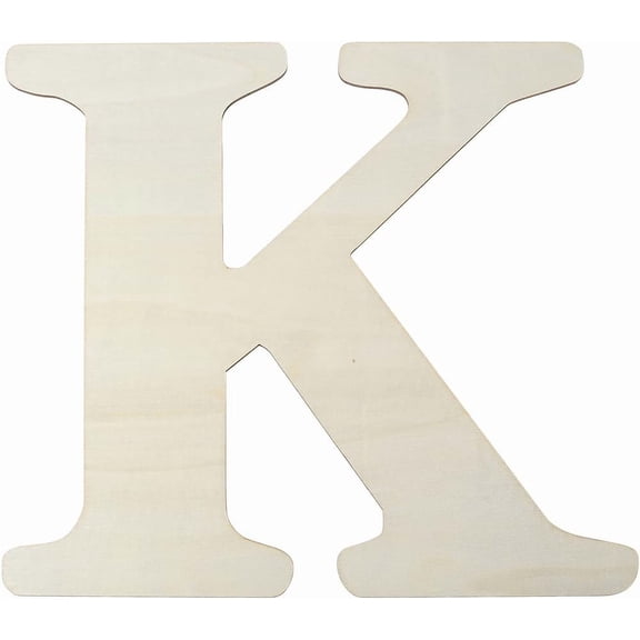 15 x 14 Inch Letter K Wood Decor White Wooden Alphabet Letters Paintable MDF Board Unfinished Blank Alphabet Words for DIY