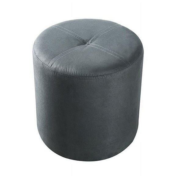 15 x 14 x 14 in. Round Stool - Gray Microfiber