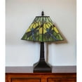 thumbnail image 1 of 15 x 14 x 9 in. Dark Brown Metal Candlestick Table Lamp with Green Empire Shade, 1 of 1