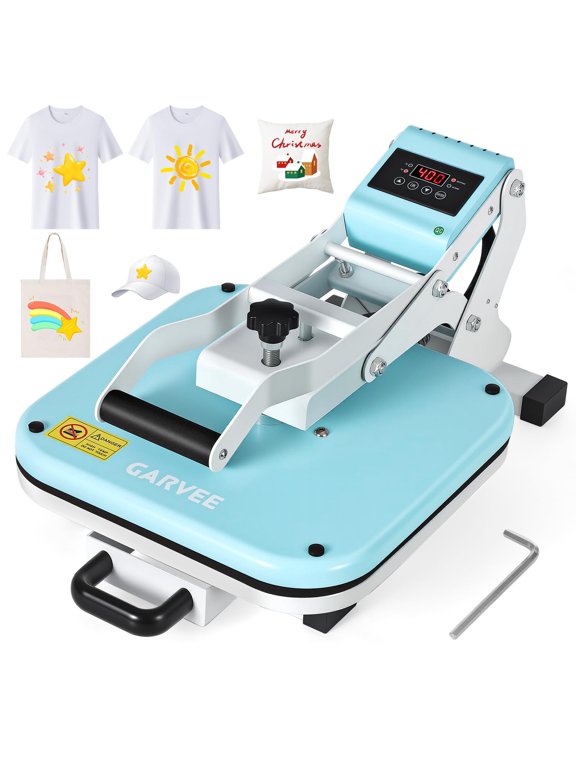 15" x 15" Heat Press Machine, Digital Sublimation and Vinyl Transfer Press, Fast Heating, High Pressure, for T-Shirts and Other Fabric Projects