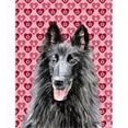 thumbnail image 1 of 15 x 15 In. Belgian Sheepdog Hearts Love And Valentines Day Portrait Flag, Garden Size, 1 of 1