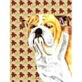 thumbnail image 1 of 15 x 15 In. Bulldog English Fall Leaves Portrait Flag, Garden Size, 1 of 1