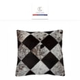 thumbnail image 1 of 15 x 15 Inch Cowhide Cushion Covers – Patchwork Design Using Real Cowhide Skin and Faux Leather Back – Durable, Luxurious, and Reversible for Home Décor, 1 of 6
