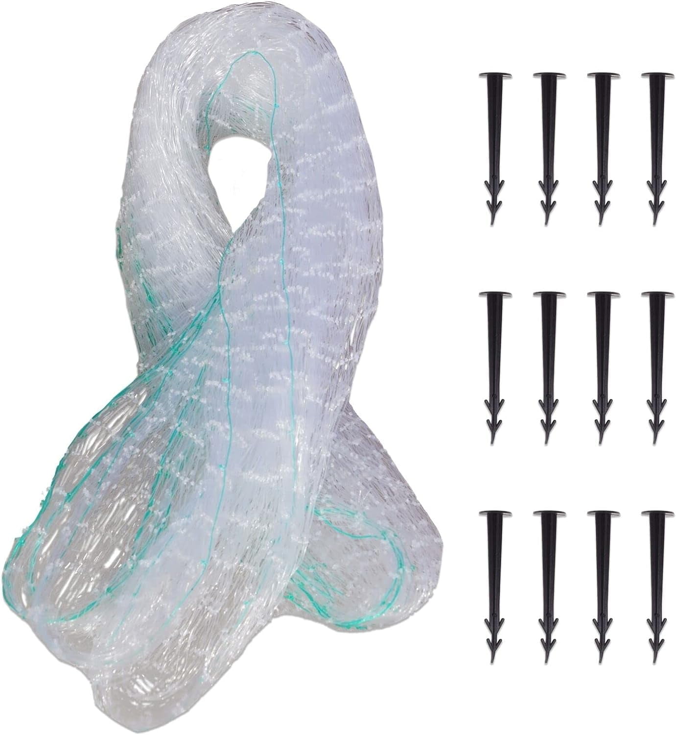 15' x 15' Pond Net with 12 Stakes for , Waterfalls, Water Gardens and