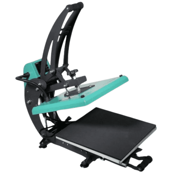 15 x 15 WALAPress Manual Heat Press Teal V3.2 Clamshell Heat Press Digital Heat Press Machine