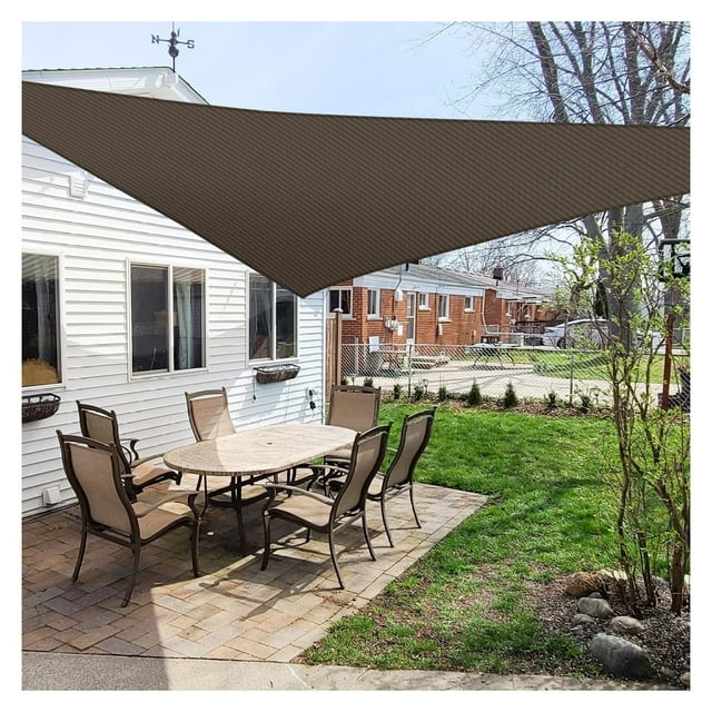 15' x 15' x 15' Sun Shade Sail Triangle Outdoor Canopy Cover UV Block ...