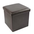 thumbnail image 1 of 15 x 15 x 15 in. Collapsible Storage Ottoman, Brown, 1 of 1