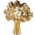 thumbnail image 1 of 15" x 16" Gold Ceramic Glossy Tree Sculpture with Abstract Cutouts, by DecMode, 1 of 9
