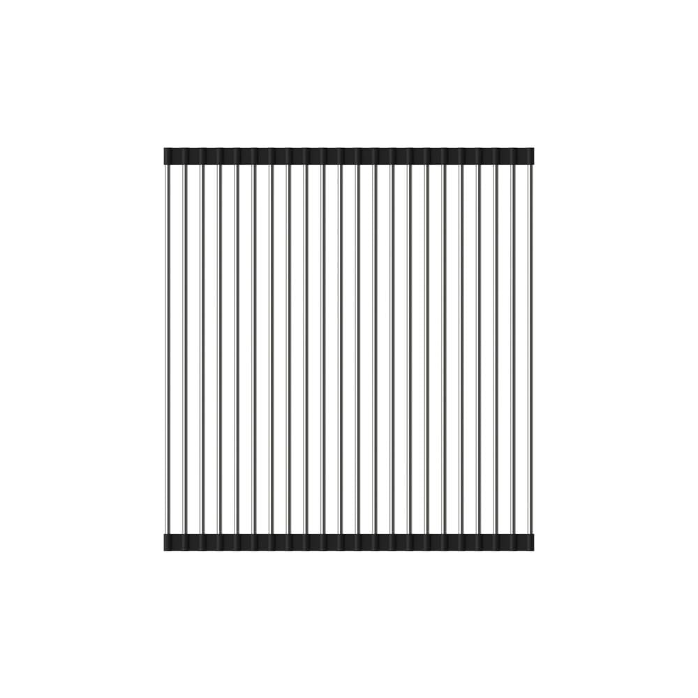 15" x 17" Stainless Steel Roll-Up Sink Grid with Black Ends