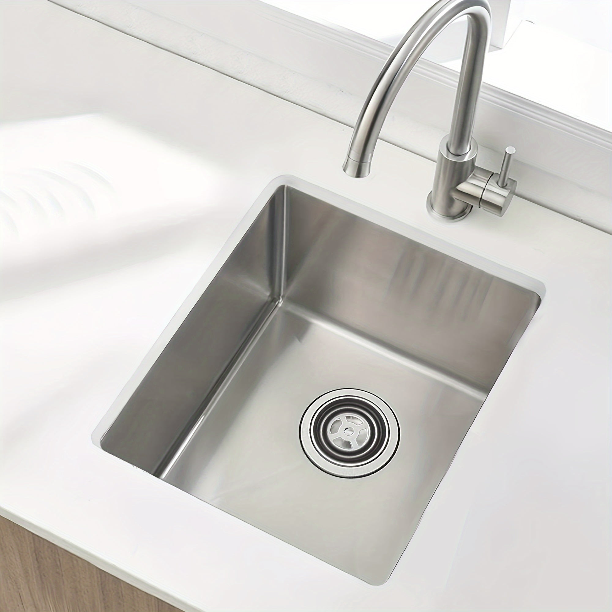 15 x 17 inch Undermount Kitchen Sink, 16 Gauge Stainless Steel Sink, Handmade for Kitchen Sink, Bar Sink, or Outdoor Sink