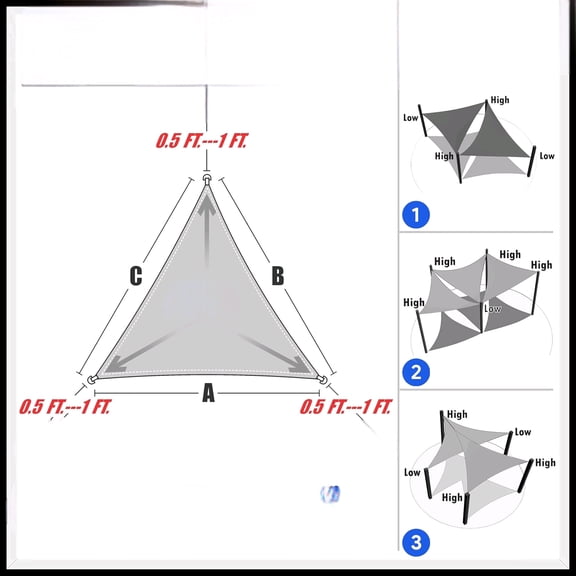 15' x 17' x 22.7' Blue Right Triangle Sun Shade Sail Order to Make RTAPT32, UPF50+ 95% UV Blockage, 200GSM Commercial Standard Heavy Duty, 3 Years Warranty (We Make Custom Size)$$Garden & Patio