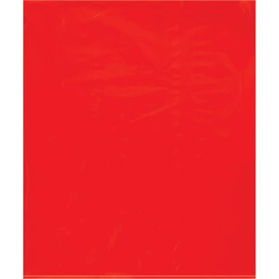 15 x 18 in. 2 Mil Red Flat Poly Bags - Pack of 1000