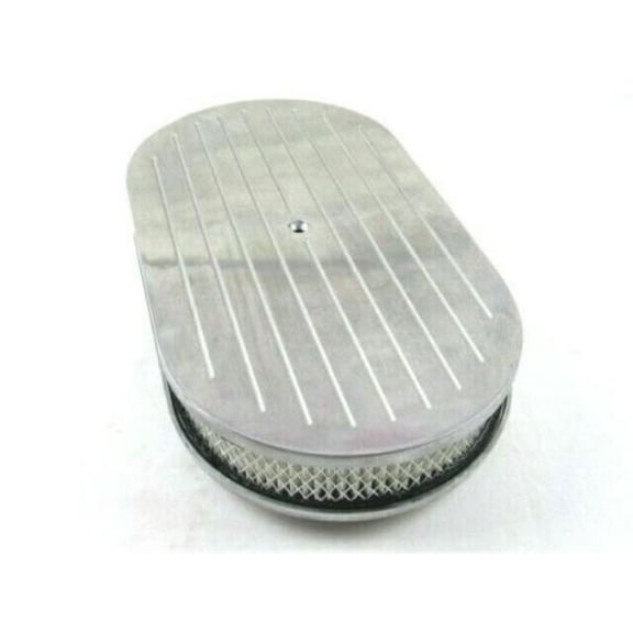 15 x 2 in. Oval Ball Milled Air Cleaner with Element, Polished