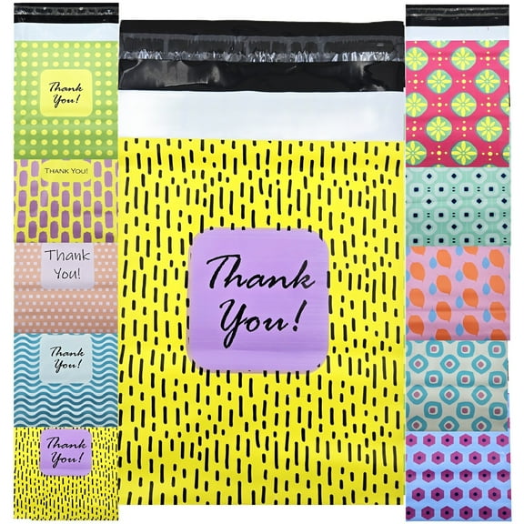 15 x 20 Poly Mailers Designer Quality 2.4Mil Thickness Shipping Plastic Envelopes Mailing Bags Self Adhesive Printed