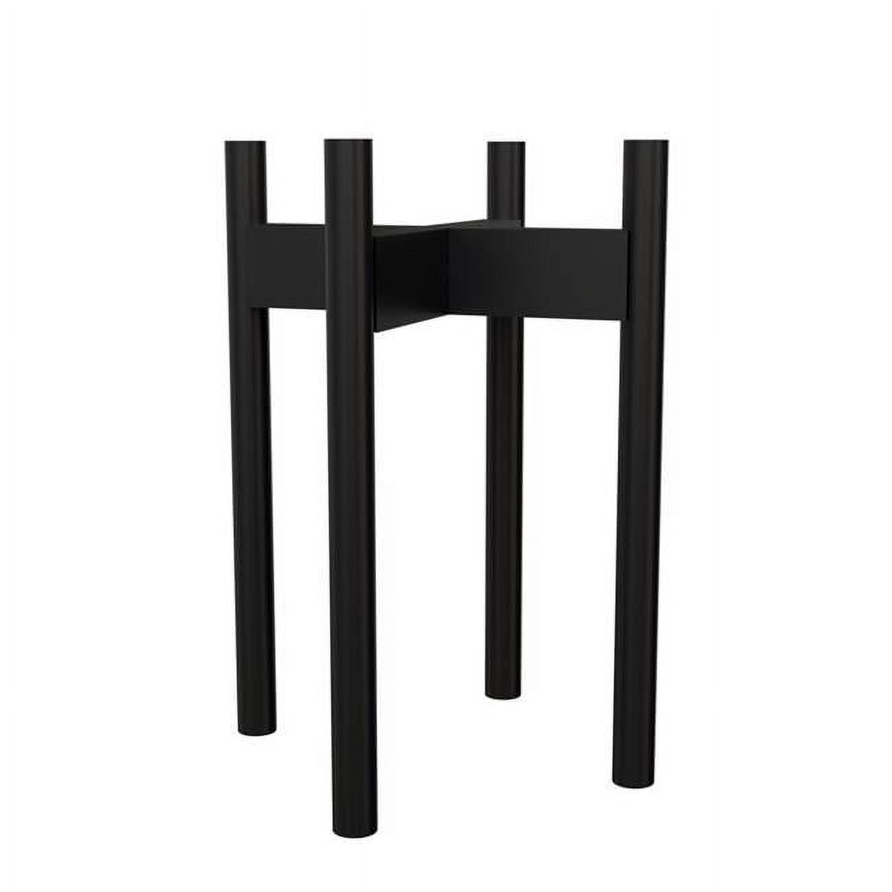 15" Black Wood Mid-Century Modern Plant Stand
