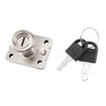 thumbnail image 1 of 15 x 21mm Dia Cylinder Head Square Plate Cupboard Security Drawer Lock w 2 Keys, 1 of 5
