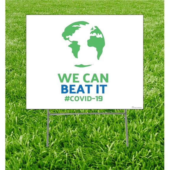 15 x 23 in. We Can Beat It Yard Sign