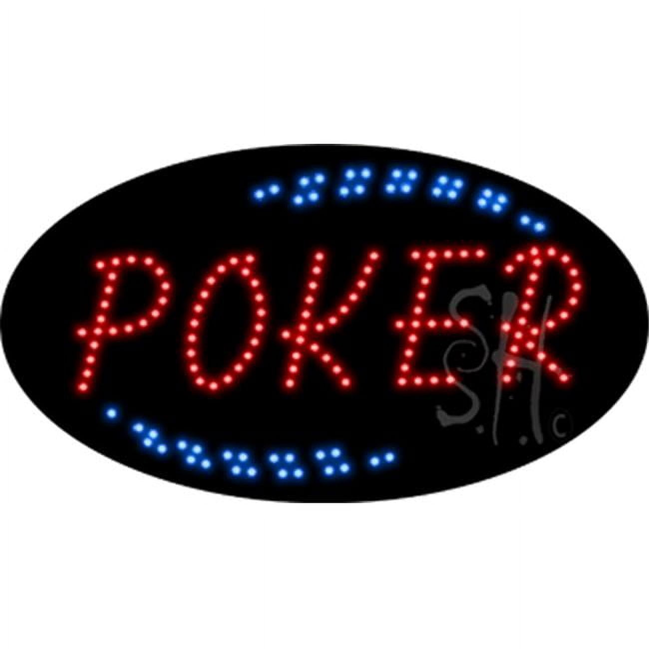 15 x 27 x 1 in. Poker Animated LED Sign - Blue & Red - Walmart.com