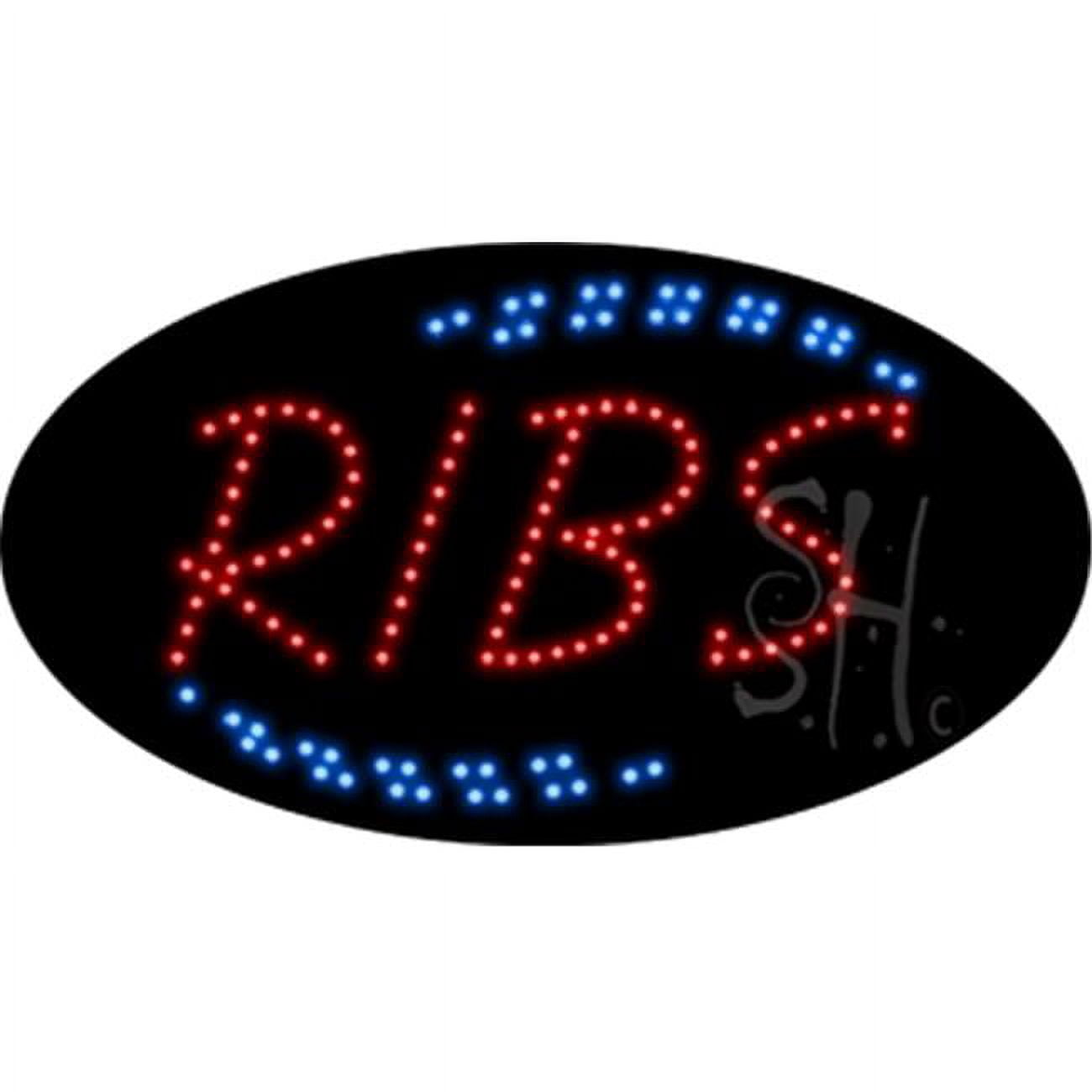 15 x 27 x 1 in. Ribs Animated LED Sign - Blue & Red - Walmart.com