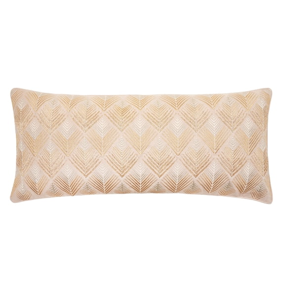 Coco Geometric Diamond Natural Tan Cotton Decor Throw Pillow, 15" x 35"