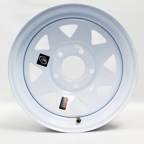 15" x 5" White Spoke Trailer Wheel (5 on 5" Bolt Circle)