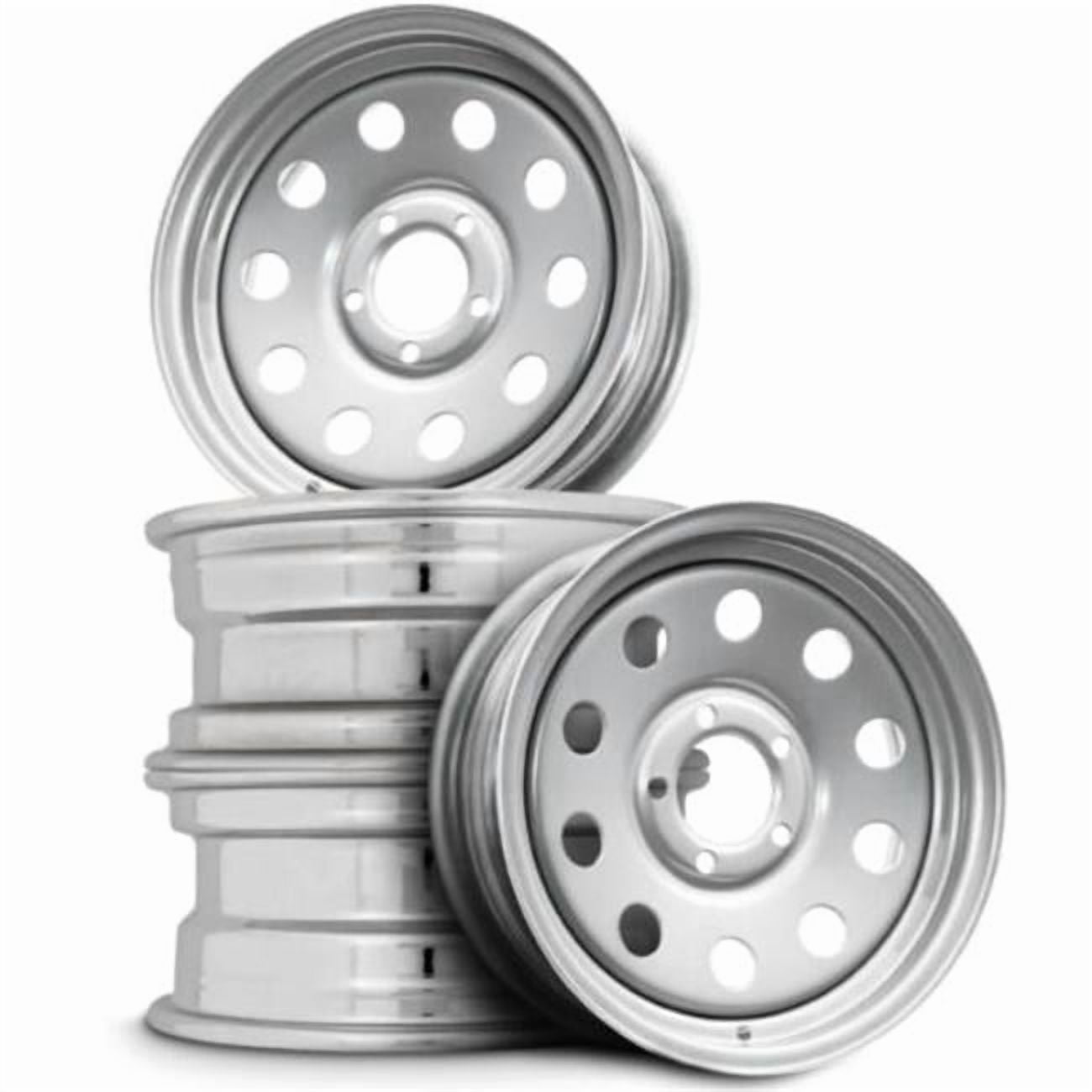 SA【2736】BADX　S-HOLD　15ｘ5J+45 100 4H ホイール4本セット　中古品　軽自動車など 15X6 5-Lug on 4.5\" Aluminum T08 Trailer Wheel Black Matte - T08-56545MB