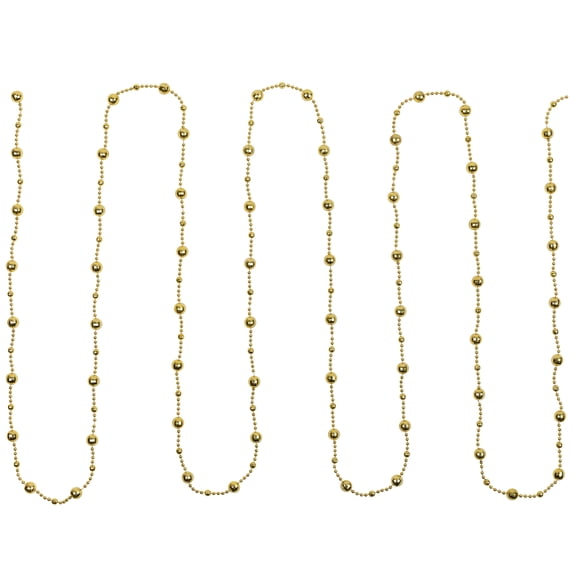 15' x .50" Shiny Gold Mirrored Disco Ball Beaded Christmas Garland