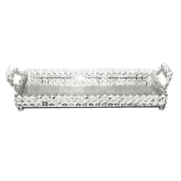 15 x 6.75 in. Sparkle Crystal Mirror Tray