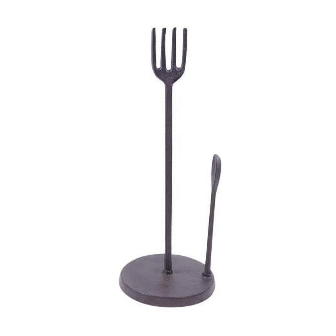 15 x 6 x 6 in. Cast Iron Fork & Spoon Kitchen Paper Towel Holder