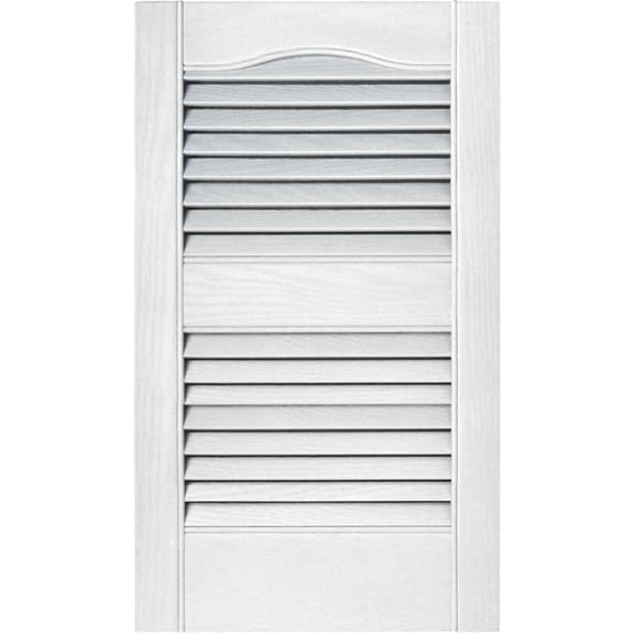 15 x 60-In. White Louvered Shutters, Pair