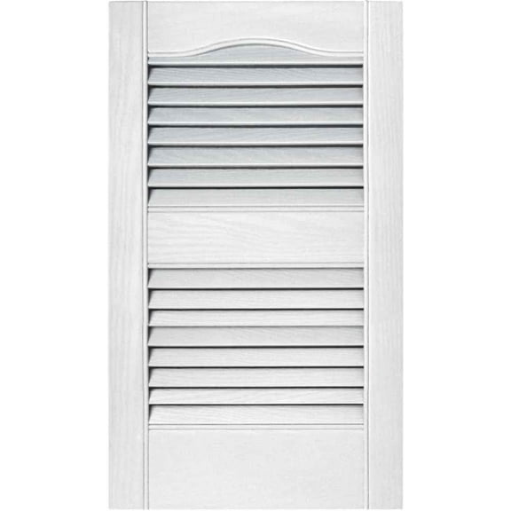 15 x 60-In. White Louvered Shutters, Pair