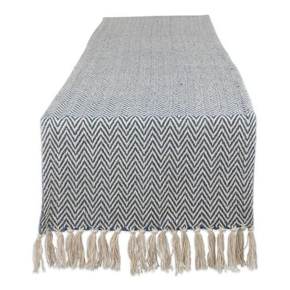15 x 72 in. French Blue Handloom Chevron Table Runner