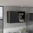 thumbnail image 1 of 15 x 75 in. Salento 2 Stackable Wall-Mounted Storage Cabinet with 2 Side Shelf, Black, 1 of 1