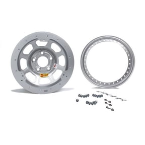 15 x 8 in. 3 in. Backspace 4.75 in. Bolt Pattern Silver Beadlock Wheel