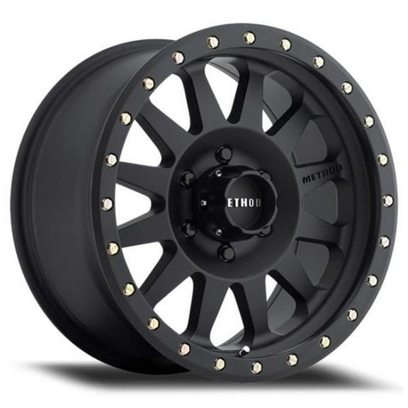 15 x 8 in. MR304 Double Standard 24 mm Offset 5 x 5.5 mm Bolt Pattern 108 mm Center Bore Wheel, Matte Black