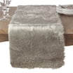 Occasion Gallery Faux Fur Table Runner - Grey Rustic Country Style, 15" X 108"