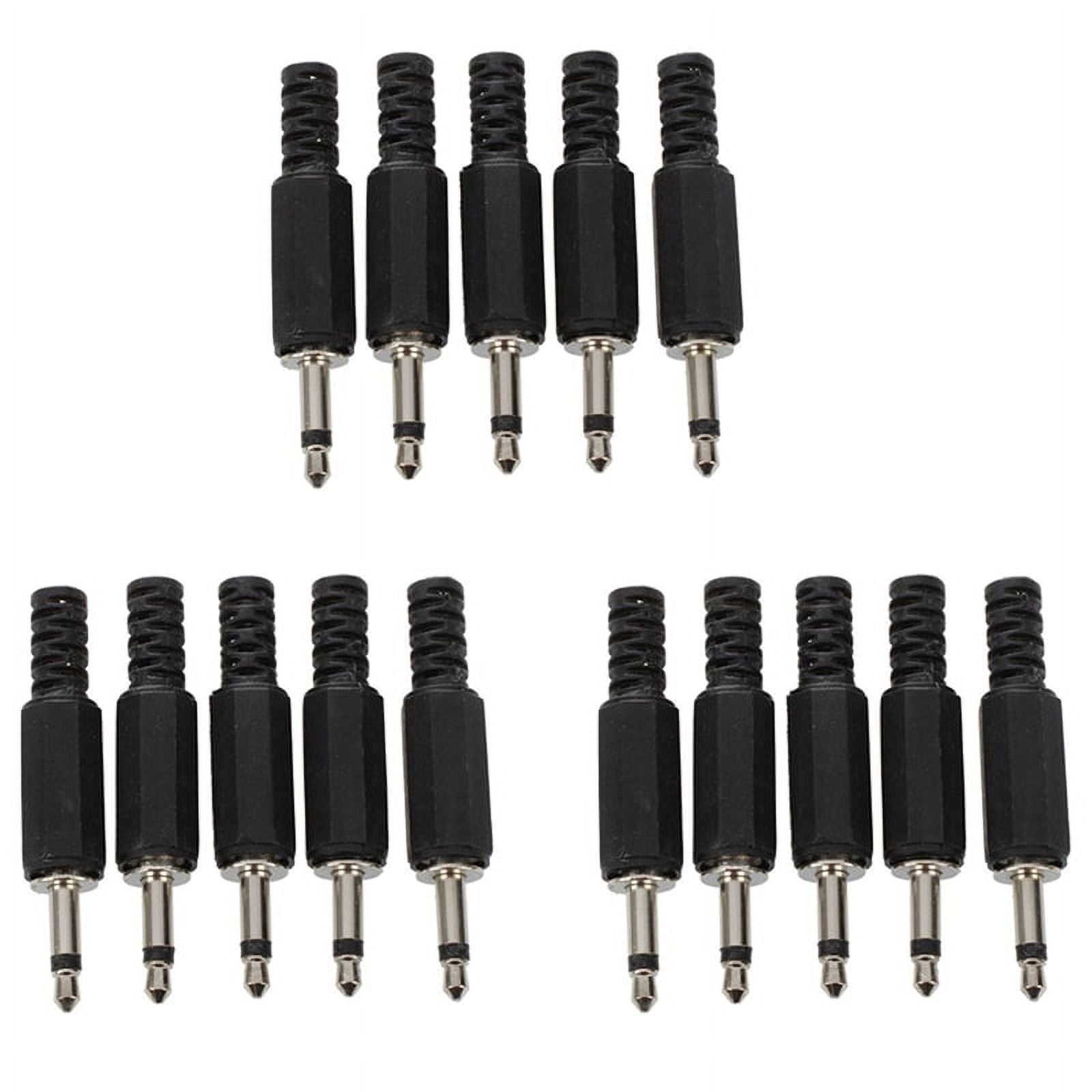 15 x Black Plastic 3.5mm Male Mono Plug Jack Audio Adapter Connector,15 ...