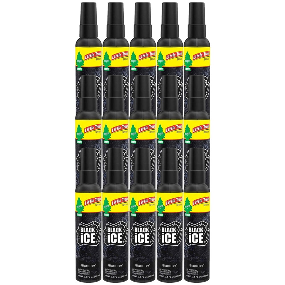 15 x Car Air Freshener Little Trees Spray (Black Ice)