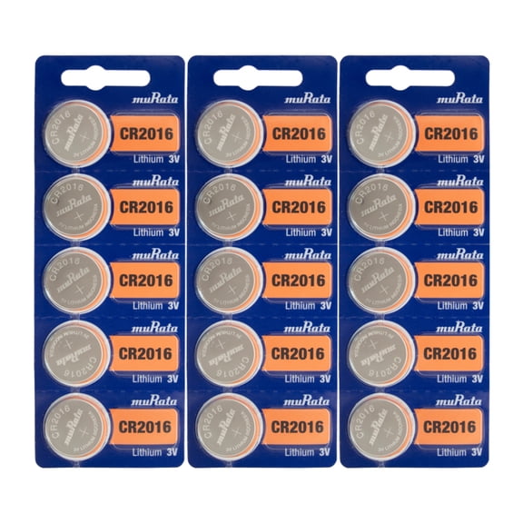 15 x Murata CR2016 - Battery, 3 V, CR2016, Lithium Manganese Dioxide, 90 mAh